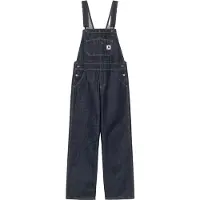 Carhartt WIP - Calças mulher - W' Bib Overall Straight Denim Blue Rinsed para Mulher - Tamanho S - Azul