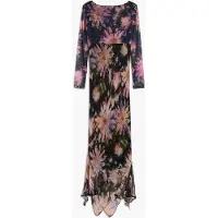 Desigual Vestido amarelo pastel / roxo claro / preto