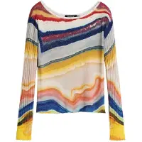 Desigual Pullover azul / amarelo / vermelho ferrugem / branco