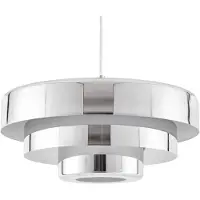 LINDBY Candeeiro suspenso Tivra, cromado, Ø 35 cm, metal, E27