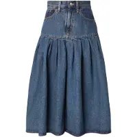 Levi's Saia 'Yoked Pleated Skirt' azul ganga