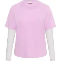 KAFFE CURVE Camisa rosa claro / branco
