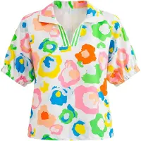 Usha Blusa mistura de cores / branco