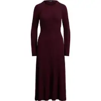 Ralph Lauren Vestido de malha vermelho vinho