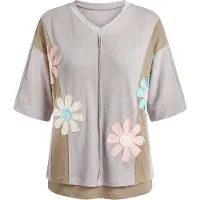 Usha Camisa azure / umbra / rosa claro