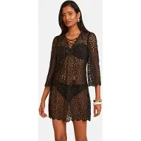 Love & roses Vestido de praia preto