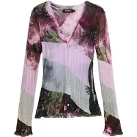 Desigual Casaco de malha oliveira / verde pastel / roxo claro / vermelho vinho