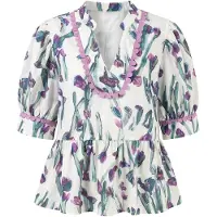 Usha Blusa mistura de cores / branco
