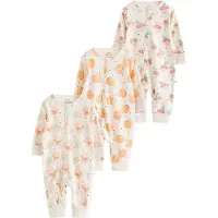 Next Pijama creme / castanho / verde pastel / laranja claro