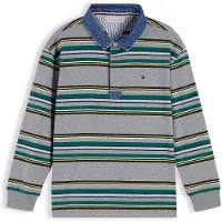 Tommy Hilfiger Camisola azul escuro / acinzentado / jade / branco
