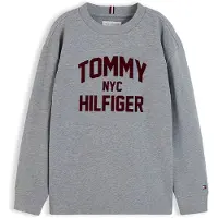 Tommy Hilfiger Camisola 'BRAND LOVE' acinzentado / vermelho escuro