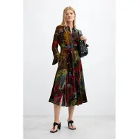 Desigual Vestido oliveira / bordeaux / preto