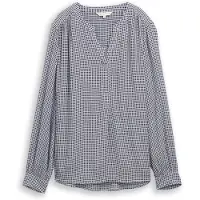 Tom Tailor Blusa azul claro / preto / branco