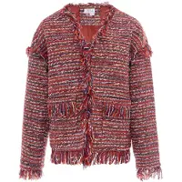 IZIA Casaco de malha creme / roxo / vermelho / vermelho-alaranjado