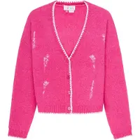 IZIA Casaco de malha rosa / branco