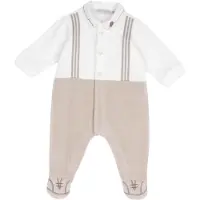 Chicco Macacão/Body bege escuro / branco