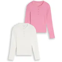 Tom Tailor Camisola rosa claro / branco