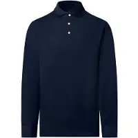 Hackett London para homem. HM5500049 Polo de manga comprida Pima marinho (M), Casual, Algodão, Clássico