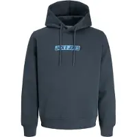 Jack & Jones Sweatshirt 'JJMUNK' azure / cinzento escuro