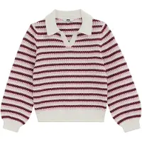 We fashion Pullover cor-de-rosa / vermelho vinho / branco