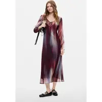 Desigual Vestido nude / navy / vermelho vinho