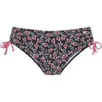 LASCANA Cueca biquíni rosa escuro / preto / branco