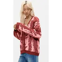 Desigual Casaco de malha cor-de-rosa / vermelho