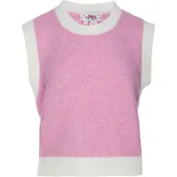 MyMo Pop Colete de malha 'Pop' cor-de-rosa / branco