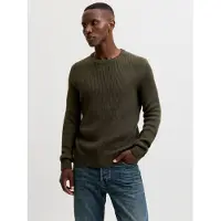 Jack & Jones Pullover 'JJPANNEL' oliveira