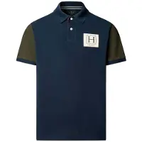 Hackett London para homem. HM5600225 Polo Multi azul marinho (XXL), Casual, Algodão, Manga curta