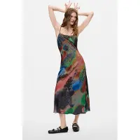 Desigual Vestido azul / malva / lagosta / preto