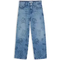 Tommy Hilfiger Calças de ganga 'PEANUTS' azul ganga / preto