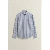 Gant para homem. 3262014 Camisa Oxford clássica às riscas azul (L), Casual, Manga comprida, Algodão Reciclado