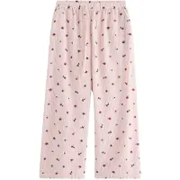 Lindex Calças de pijama rosa claro / bordeaux / branco