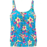 LASCANA Top de tankini azul / amarelo claro / jade / rosa