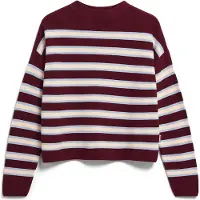 Armedangels Pullover 'Merinaa' azul céu / bordeaux / branco
