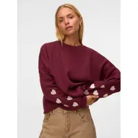 Vero Moda Sweatshirt 'VMKAROL' vermelho / branco
