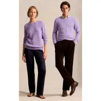 Ralph Lauren para homem. 710876728532 A camisola de caxemira em ponto de tranças lilás (XXS), Casual, Casimira, Manga comprida
