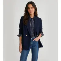 Pennyblack para mulher. 2621046032200 Blazer cruzado de cady Bussola marinho (44), Casual, Poliéster
