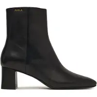 Furla para mulher. YM37FSD-X30000 Botins de Pele Solid Tronchetto preto (38), Couro, 3 a 5cm, Zíper, Casual, Clássico