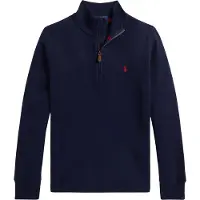 Ralph Lauren para menino. 323B28079001 Camisola de Estate-Rib com fecho azul-marinho ((M) 8/9años= 140/149cm), Casual, Algodão, moda in