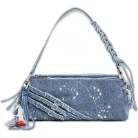 Desigual , BOLSA PEQUENA DE DENIM, Mulher, AlgodÃO, Azul, U