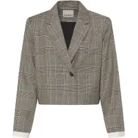 Ichi Blazer 'IHLaito' greige / vermelho escuro / preto / branco lã