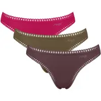 Sloggi Tanga castanho / verde / rosa