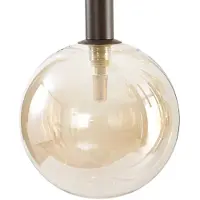 LUCANDE Candeeiro suspenso Lumavia, 12 lâmpadas, vidro, castanho/âmbar, G9