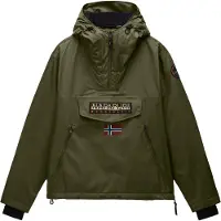 Napapijri - Casacos - Rainforest Next Olive Night para Homem - Nylon - Tamanho M - Caqui
