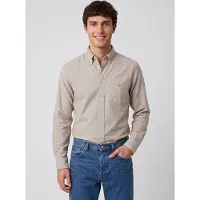 Gant para homem. 3000200 Camisa Oxford clássica Regular Fit taupe (M), Casual, Cinza, Algodão, Clássico, Manga comprida