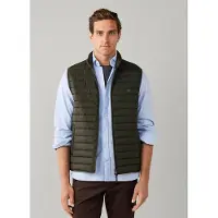Hackett London para homem. HM4000197 Colete Ultra verde-escuro (XL), Casual, Poliéster