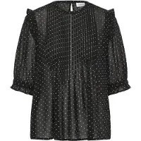 Saint tropez Blusa 'Sabatina' cinzento claro / preto