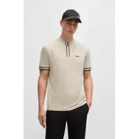 BOSS para homem. 50525147 Polo Pariq bege (XXL), Casual, Algodão, Manga curta
